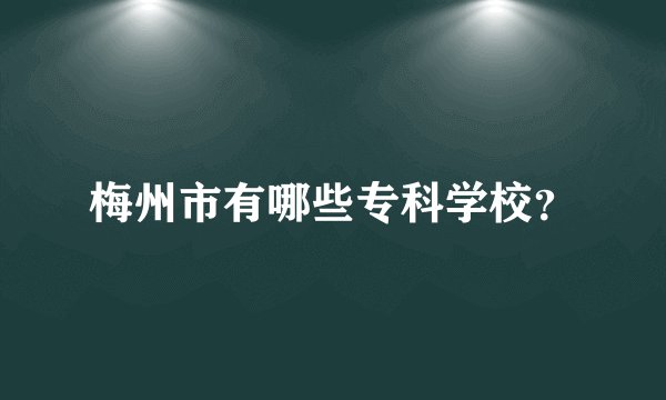 梅州市有哪些专科学校?