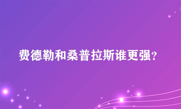 费德勒和桑普拉斯谁更强？