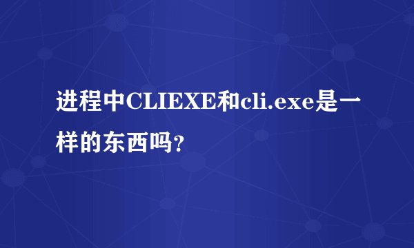 进程中CLIEXE和cli.exe是一样的东西吗?