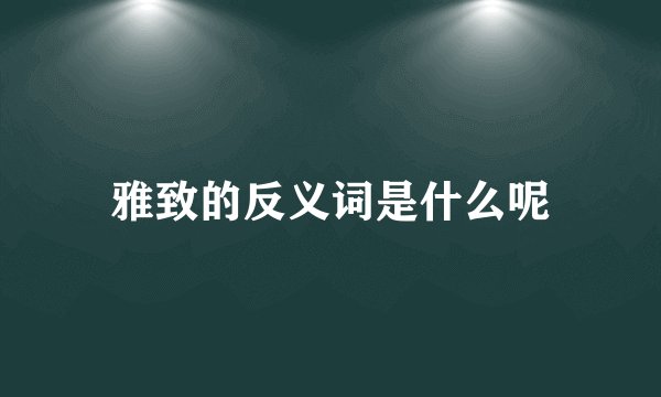 雅致的反义词是什么呢
