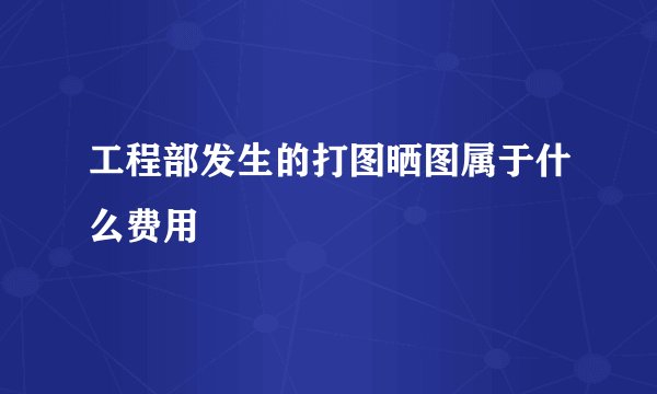工程部发生的打图晒图属于什么费用