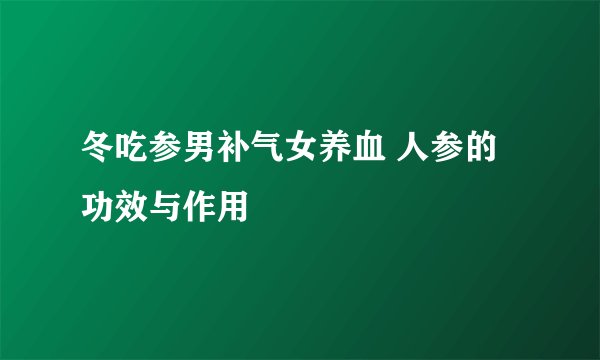 冬吃参男补气女养血 人参的功效与作用