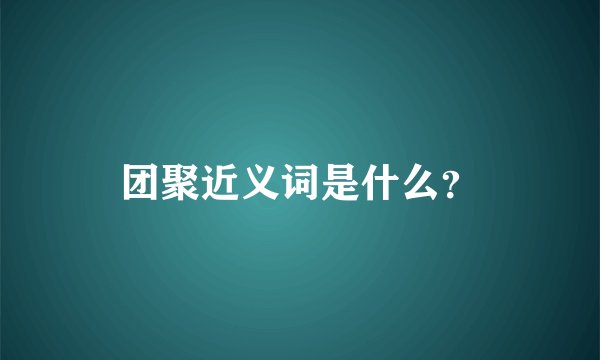 团聚近义词是什么？