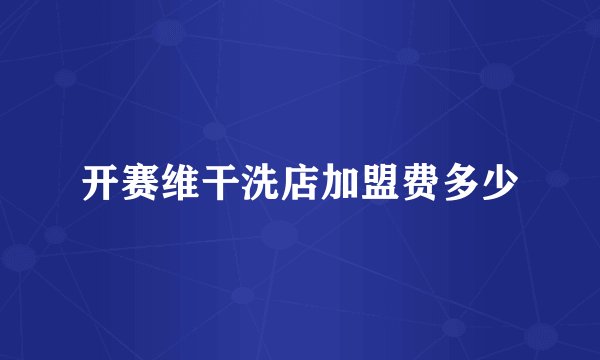开赛维干洗店加盟费多少