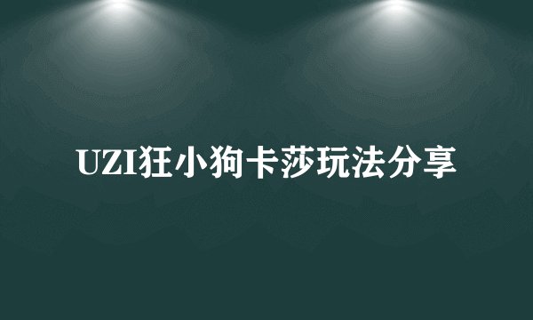 UZI狂小狗卡莎玩法分享