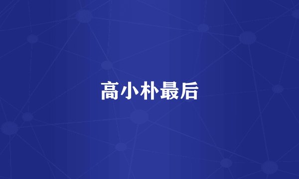 高小朴最后