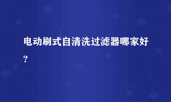 电动刷式自清洗过滤器哪家好？