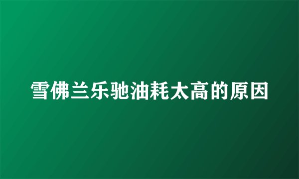 雪佛兰乐驰油耗太高的原因