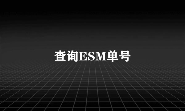 查询ESM单号