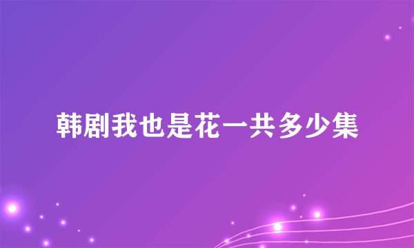 韩剧我也是花一共多少集