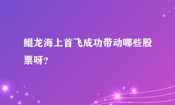 鲲龙海上首飞成功带动哪些股票呀？