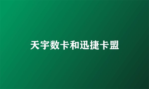 天宇数卡和迅捷卡盟