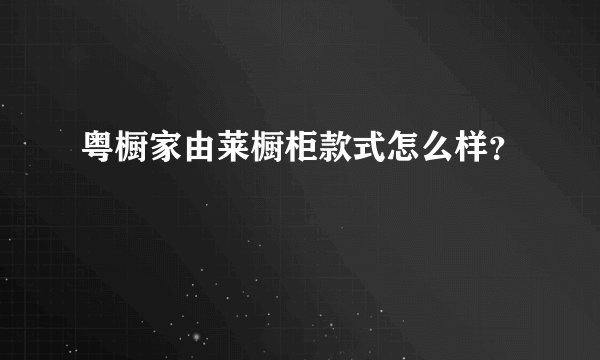 粤橱家由莱橱柜款式怎么样？