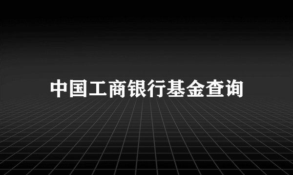中国工商银行基金查询