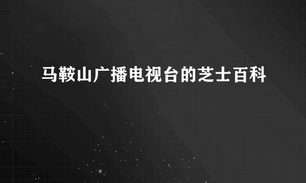 马鞍山广播电视台的芝士百科