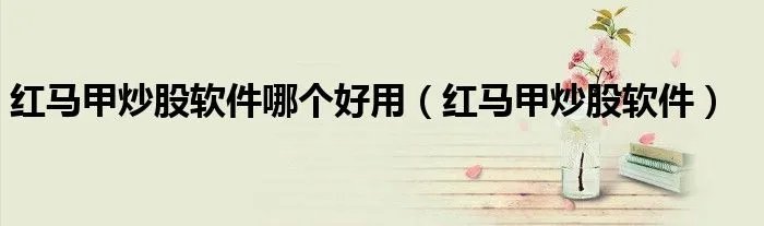 红马甲炒股软件哪个好用（红马甲炒股软件）