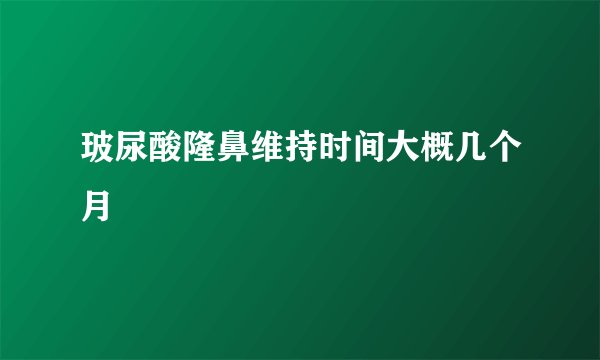 玻尿酸隆鼻维持时间大概几个月