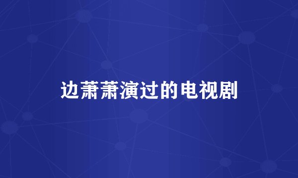 边萧萧演过的电视剧