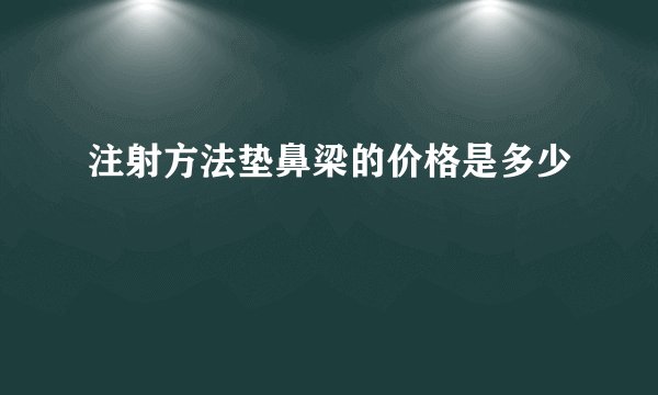 注射方法垫鼻梁的价格是多少
