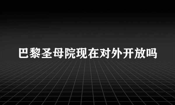 巴黎圣母院现在对外开放吗