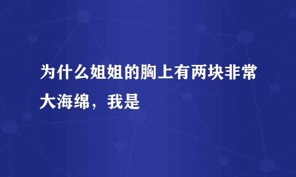 为什么姐姐的胸上有两块非常大海绵，我是
