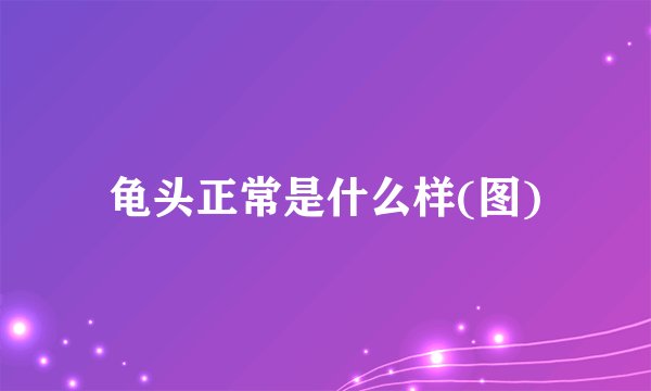 龟头正常是什么样(图)