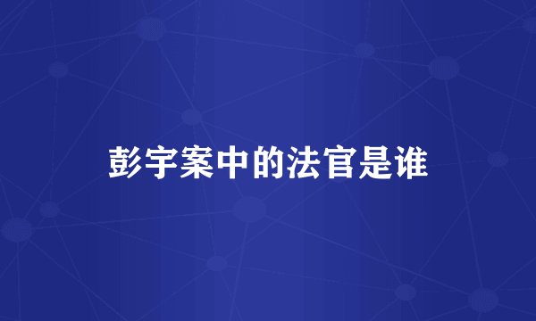 彭宇案中的法官是谁