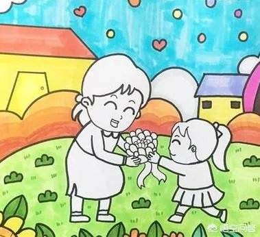 母亲节送给妈妈的画,孩子送妈妈的画怎么画?