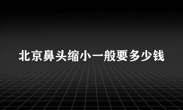 北京鼻头缩小一般要多少钱