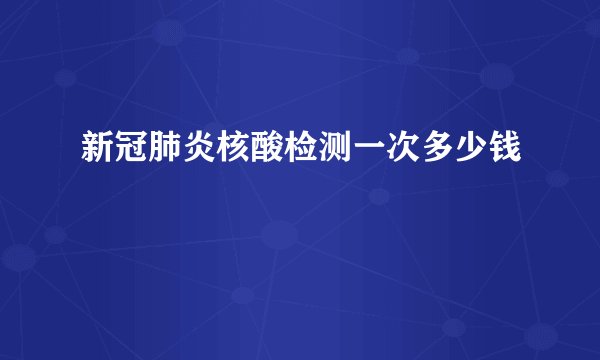 新冠肺炎核酸检测一次多少钱