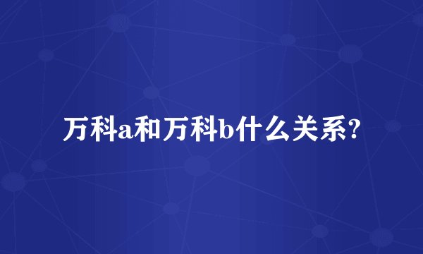 万科a和万科b什么关系?