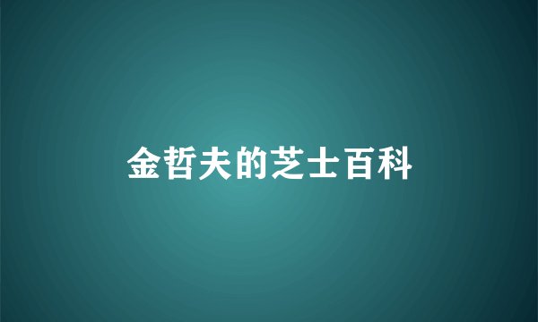 金哲夫的芝士百科