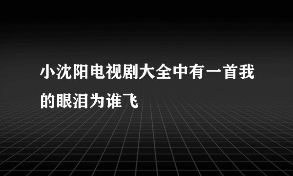 小沈阳电视剧大全中有一首我的眼泪为谁飞