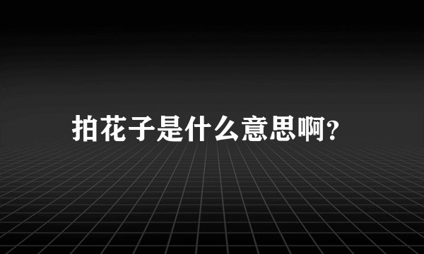 拍花子是什么意思啊？