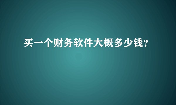买一个财务软件大概多少钱？