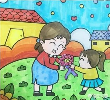 母亲节送给妈妈的画,孩子送妈妈的画怎么画?