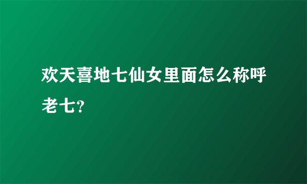 欢天喜地七仙女里面怎么称呼老七？