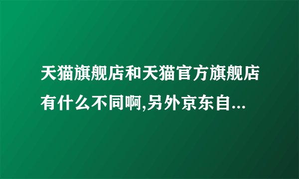 天猫旗舰店和天猫官方旗舰店有什么不同啊,另外京东自营有什么不同啊,哪一个有保障啊。