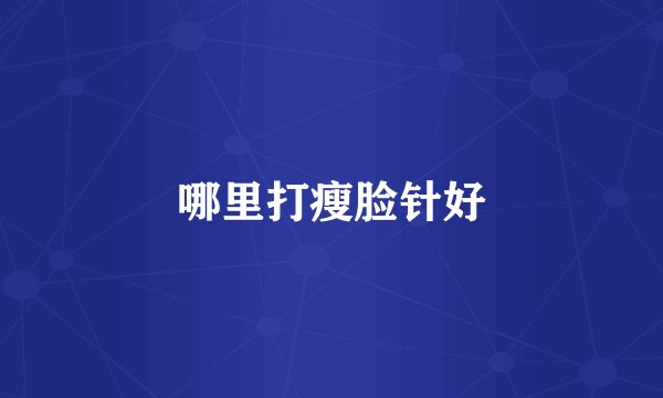 哪里打瘦脸针好