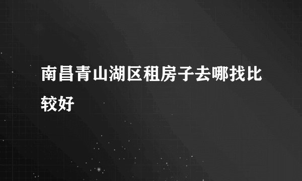 南昌青山湖区租房子去哪找比较好