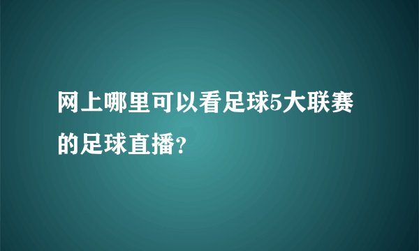网上哪里可以看足球5大联赛的足球直播？