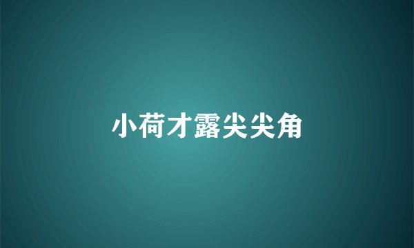 小荷才露尖尖角