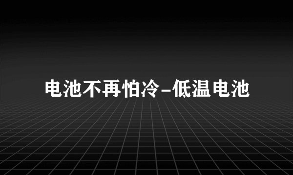 电池不再怕冷-低温电池