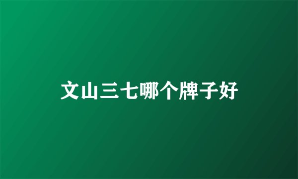 文山三七哪个牌子好