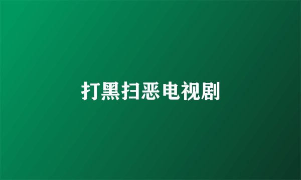 打黑扫恶电视剧