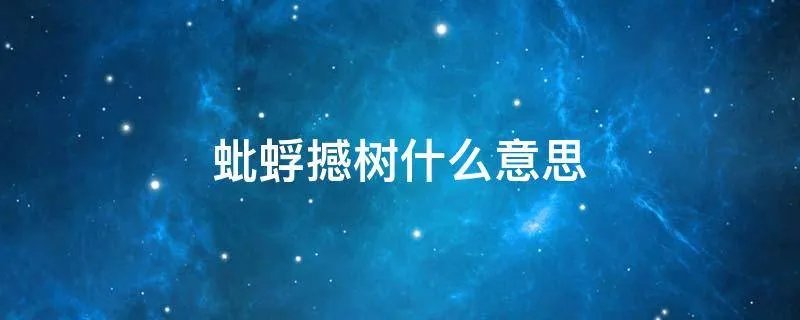 蚍蜉撼树什么意思