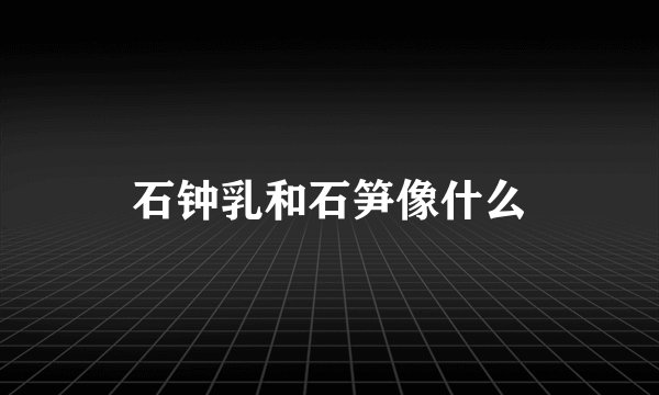石钟乳和石笋像什么