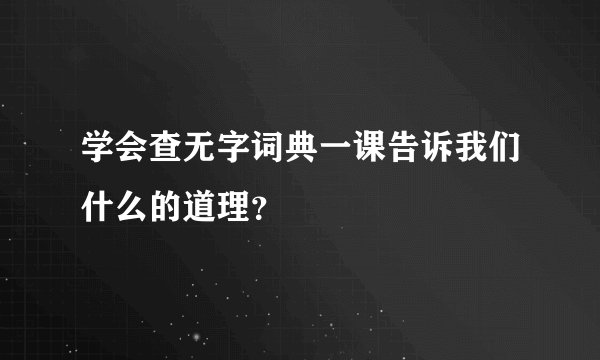 学会查无字词典一课告诉我们什么的道理？