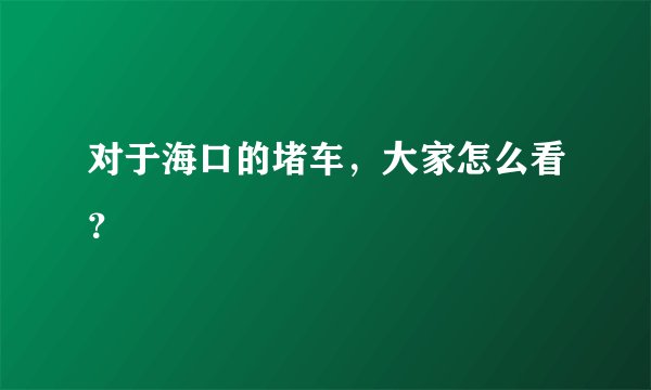 对于海口的堵车，大家怎么看？