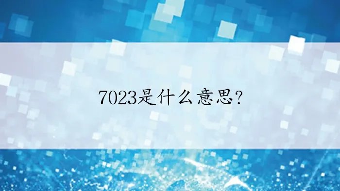 7023是什么意思?